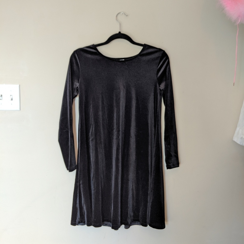 Old Navy Velvet Long Sleeve Swing Dress